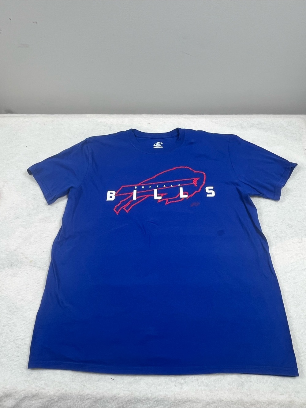 Logo Athletic Royal Blue Short Sleeve Tee with Red and White Graphics